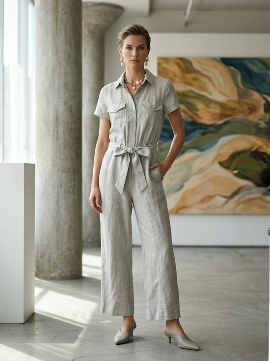 Bella Dahl Pants - NWT Bella Dahl Linen Seamed Utility Jumpsuit | S